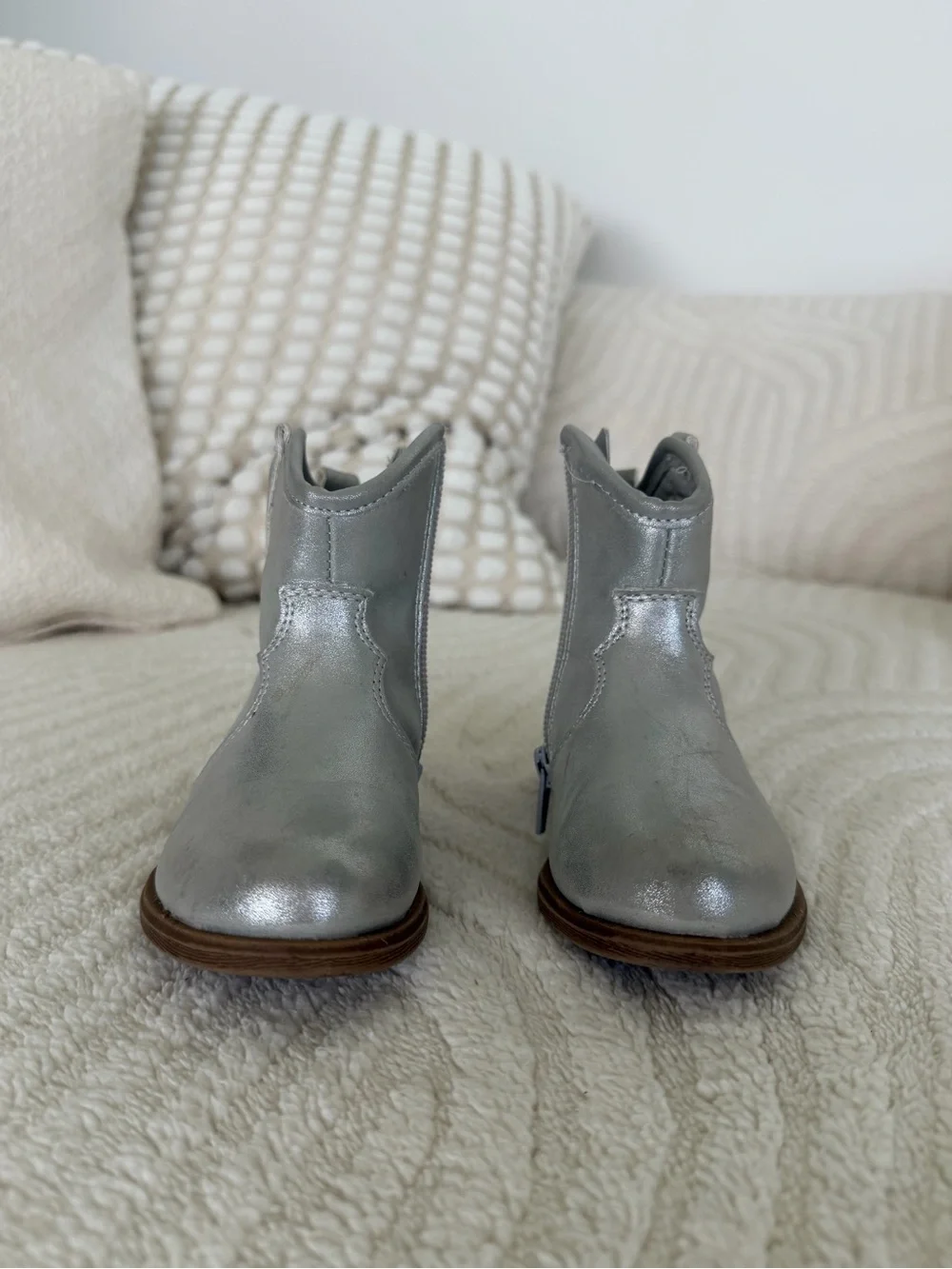 Metallic Silver Kids' Western Booties- size 5- Preloved